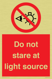 Do not stare at light source